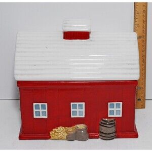 The Pioneer Woman Barn Cookie Jar With Charlie the Bassett Hound Very Nice Uncom